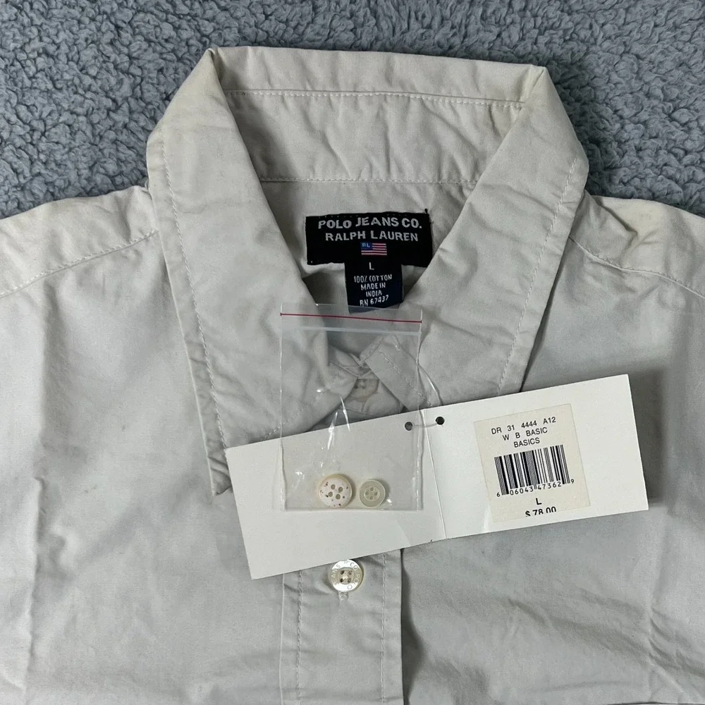 Polo Ralph Lauren Women's Cream Button-Front Shirt Dress - Picture 9 of 16
